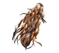 Diademas de plumas bohemias, peines for el cabello, diadema popular for festivales de niñas, tocados, accesorios for el cabello tejidos(Camel)