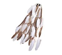 Diademas de plumas bohemias, peines for el cabello, diadema popular for festivales de niñas, tocados, accesorios for el cabello tejidos(Beige)