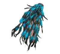 Diademas de plumas bohemias, peines for el cabello, diadema popular for festivales de niñas, tocados, accesorios for el cabello tejidos(Blue)