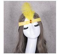 Diademas De Plumas DIEADA DE LA PLUMA CADENA DE LESTINA DE LESTAJE ACCESORIOS DE LESTAJE DEL PAIZADOR DE PIEZA DE LA PAZA DE LADRES DE LA MODA DE LADRES Diadema De Plumas(Yellow)