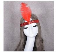 Diademas De Plumas DIEADA DE LA PLUMA CADENA DE LESTINA DE LESTAJE ACCESORIOS DE LESTAJE DEL PAIZADOR DE PIEZA DE LA PAZA DE LADRES DE LA MODA DE LADRES Diadema De Plumas(Red)