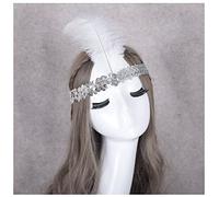 Diademas De Plumas DIEADA DE LA PLUMA CADENA DE LESTINA DE LESTAJE ACCESORIOS DE LESTAJE DEL PAIZADOR DE PIEZA DE LA PAZA DE LADRES DE LA MODA DE LADRES Diadema De Plumas(White)
