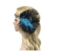Diademas De Plumas GRAN GATSBY TEADIDESSEA DE LA PAZA DE LA PAZA DE LA PAZA DE 1920S GRANDE GATSBY TEADDRESS VINTAGE Diadema De Plumas(Blue)