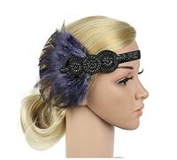 Diademas De Plumas Techo de la banda de la cabeza de la vendimia de 1920 con accesorios for el pelo de la pluma de pavo real Diadema De Plumas(12)