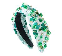 Diademas de San Patricio para niñas, San Patricio. Diadema del día de San Patricio - Accesorios para el cabello de trébol - Diadema del Día de San Patricio, diadema irlandesa verde, diadema anudada ad