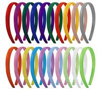 Diademas de Satén de Niñas Multicolor Banda de Pelo de Tela Cinta Cubierta de 36 cm para Mujer Niñas 15mm 20 Colores