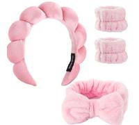 Diademas de spa para lavar la cara, de terciopelo, paquete combinado, diademas de maquillaje hinchadas para lavar la cara, tratamiento de la piel