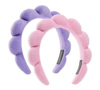 Diademas de spa para lavarse la cara o el rostro, juego de 2 diademas para el cuidado de la piel, diadema de tela de rizo, diadema de lavado facial, diadema de maquillaje hinchada para lavado facial,