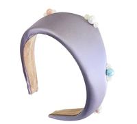 Diademas de tela suave para mujer con decoración de perlas, diseño de calavera alta, para un peinado elegante y todo tipo de diademas a juego