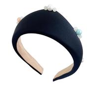 Diademas de tela suave para mujer con decoración de perlas, diseño de calavera alta, para un peinado elegante y todo tipo de diademas a juego