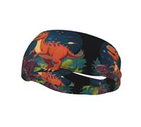 Diademas decorativas deportivas de moda con diseño de dinosaurios FUUNTL en el cielo estrellado para hombres y mujeres