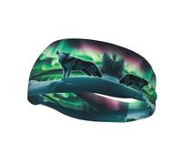 Diademas decorativas deportivas de moda con diseño de lobos YYHWHJDE Howl in the Northern Lights para hombres y mujeres