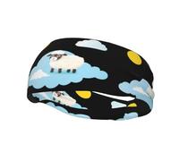 Diademas decorativas deportivas de moda con imagen de FUUNTL Little Sheep on the White Cloud Picture Headbands para hombres y mujeres
