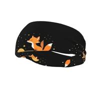 Diademas decorativas para el sudor FUUNTL Little Fox in the Starry Sky para hombres y mujeres