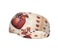 Diademas decorativas para el sudor YYHWHJDE Human Anatomy Heart Chart Pattern para hombres y mujeres