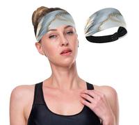 Diademas deportivas antideslizantes de mármol blanco y gris para mujer, bandas elásticas para el sudor, para tenis, fútbol, gimnasio, lavarse la cara