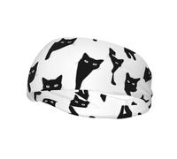 Diademas Deportivas Black Cat1 para Mujer, Antideslizantes, para el Cabello, con absorción de Sudor, elásticas y Suaves, Ideales para Correr, Viajar y como Accesorio de Moda.