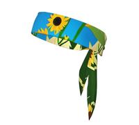 Diademas deportivas con estampado de girasoles para la cabeza, bandanas para entrenamiento, bandas atléticas para correr, tenis