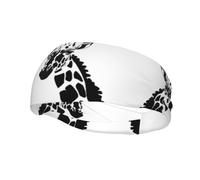 Diademas deportivas con estampado de jirafa en blanco y negro, banda elástica para el gimnasio, ejercicio, correr, accesorios de moda