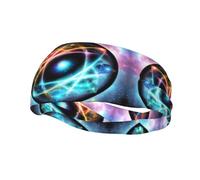 Diademas deportivas con estampado de universo maravilloso para hombres y mujeres, transpirable, elástica, para gimnasio, ejercicio, correr
