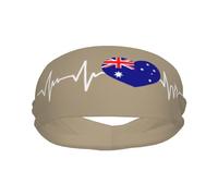 Diademas Deportivas con la Bandera de Australia I Love Australia para Hombre y Mujer, Banda para el Sudor de algodón Absorbente, Ideal para Yoga y Ciclismo.