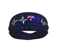 Diademas Deportivas con la Bandera de Australia I Love Australia para Hombre y Mujer, Banda para el Sudor de algodón Absorbente, Ideal para Yoga y Ciclismo.