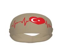 Diademas Deportivas con la Bandera de corazón I Love Turkey para Hombre y Mujer, Banda para el Sudor de algodón Absorbente, Ideal para Yoga y Ciclismo.