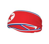 Diademas deportivas con la bandera de Corea del Norte para hombres y mujeres, elásticas, transpirables y de secado rápido para todas las estaciones