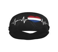 Diademas Deportivas con la Bandera de Holanda I Love Netherlands Heartbeat para Hombre y Mujer, Banda para el Sudor de algodón Absorbente, Ideal para Yoga y Ciclismo.