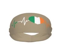 Diademas Deportivas con la Bandera de Irlanda I Love Ireland Heartbeat para Hombre y Mujer, Banda de algodón Absorbente de Humedad, Ideal para Yoga y Ciclismo.