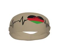 Diademas Deportivas con la Bandera de Malawi I Love Malawi Heartbeat para Hombre y Mujer, Banda para el Sudor de algodón Absorbente, Ideal para Yoga y Ciclismo.
