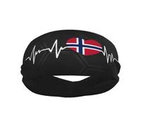 Diademas Deportivas con la Bandera de Noruega I Love Norway para Hombre y Mujer, Banda Absorbente de algodón Absorbente, Ideal para Yoga y Ciclismo.