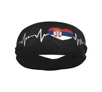 Diademas Deportivas con la Bandera de Serbia I Love Serbia para Hombre y Mujer, Banda Absorbente de algodón Absorbente, Ideal para Yoga y Ciclismo.
