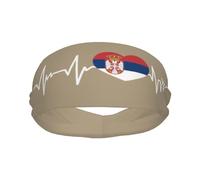 Diademas Deportivas con la Bandera de Serbia I Love Serbia para Hombre y Mujer, Banda Absorbente de algodón Absorbente, Ideal para Yoga y Ciclismo.