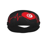 Diademas Deportivas con la Bandera de Túnez I Love Tunisia para Hombre y Mujer, Banda Absorbente de algodón Absorbente, Ideal para Yoga y Ciclismo.