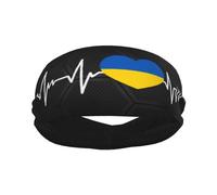 Diademas Deportivas con la Bandera de Ucrania Amo a Ucrania para Hombre y Mujer, Banda de algodón Absorbente, Ideal para Yoga y Ciclismo.
