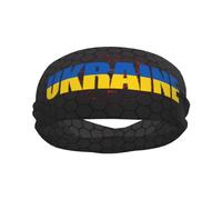 Diademas Deportivas con la Bandera de Ucrania, Texto ucraniano, Arte de Palabras para Hombres y Mujeres, Banda para el Sudor de algodón Absorbente, Ideal para Yoga y Ciclismo.