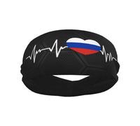 Diademas Deportivas con la Bandera Rusa Amo a Rusia para Hombre y Mujer, Banda de algodón Absorbente, Ideal para Yoga y Ciclismo.
