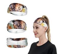 Diademas deportivas de jirafa de ciervo en acuarela para hombres y mujeres, bandas de sudor que absorben la humedad, bandas elásticas para el sudor para correr para hombre