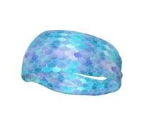 Diademas deportivas de moda YUGTAEE con diseño de escamas de sirena doradas, absorben el sudor para hombres y mujeres