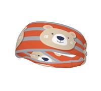 Diademas Deportivas Orange Bear para Mujer, Antideslizantes, para el Cabello, Que absorben el Sudor. Cintas elásticas Suaves para el Sudor, Ideales para Correr, Viajar y como Accesorio de Moda.