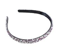 Diademas, diademas con diamantes de imitación, purpurina, finas, accesorios cristal perlas y lentejuelas, diadema elegante(Red1 Pearl)