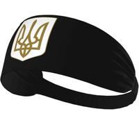 Diademas elásticas con el Escudo de Armas de Ucrania para Mujer y Hombre, Diadema Ancha Antideslizante para Yoga, Diadema Deportiva para Correr, Tenis, Gimnasio y Fitness, Absorbe la Humedad.
