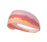 Diademas elásticas con estampado de cielo rosa, suaves y transpirables para yoga, correr y fitness