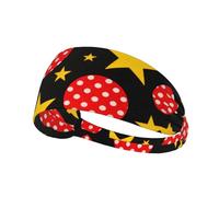 Diademas elásticas con estampado de estrellas de punto ondulado, suaves y transpirables para yoga, correr y fitness