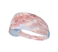 Diademas elásticas con estampado de flores de cerezo, suaves y transpirables, para yoga, correr y fitness