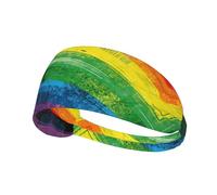 Diademas elásticas con estampado de graffiti arcoíris, suaves y transpirables para yoga, correr y fitness