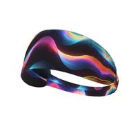 Diademas elásticas con estampado de ondas coloridas, suaves y transpirables para yoga, correr y fitness