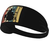 Diademas elásticas estilo vintage para bateristas, para mujeres y hombres, antideslizantes, anchas, para yoga, para entrenamiento deportivo, para correr, tenis, gimnasio y fitness, que absorben la hum