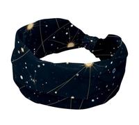 Diademas elásticas para el cabello para mujer, diademas anchas y elásticas, turbante de constelación de Géminis, banda para el sudor, para yoga, entrenamiento, accesorios para el cabello